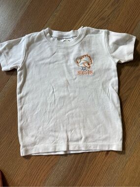Personalized White Kids T-Shirt with Thanksgiving Embroidery - Hudson